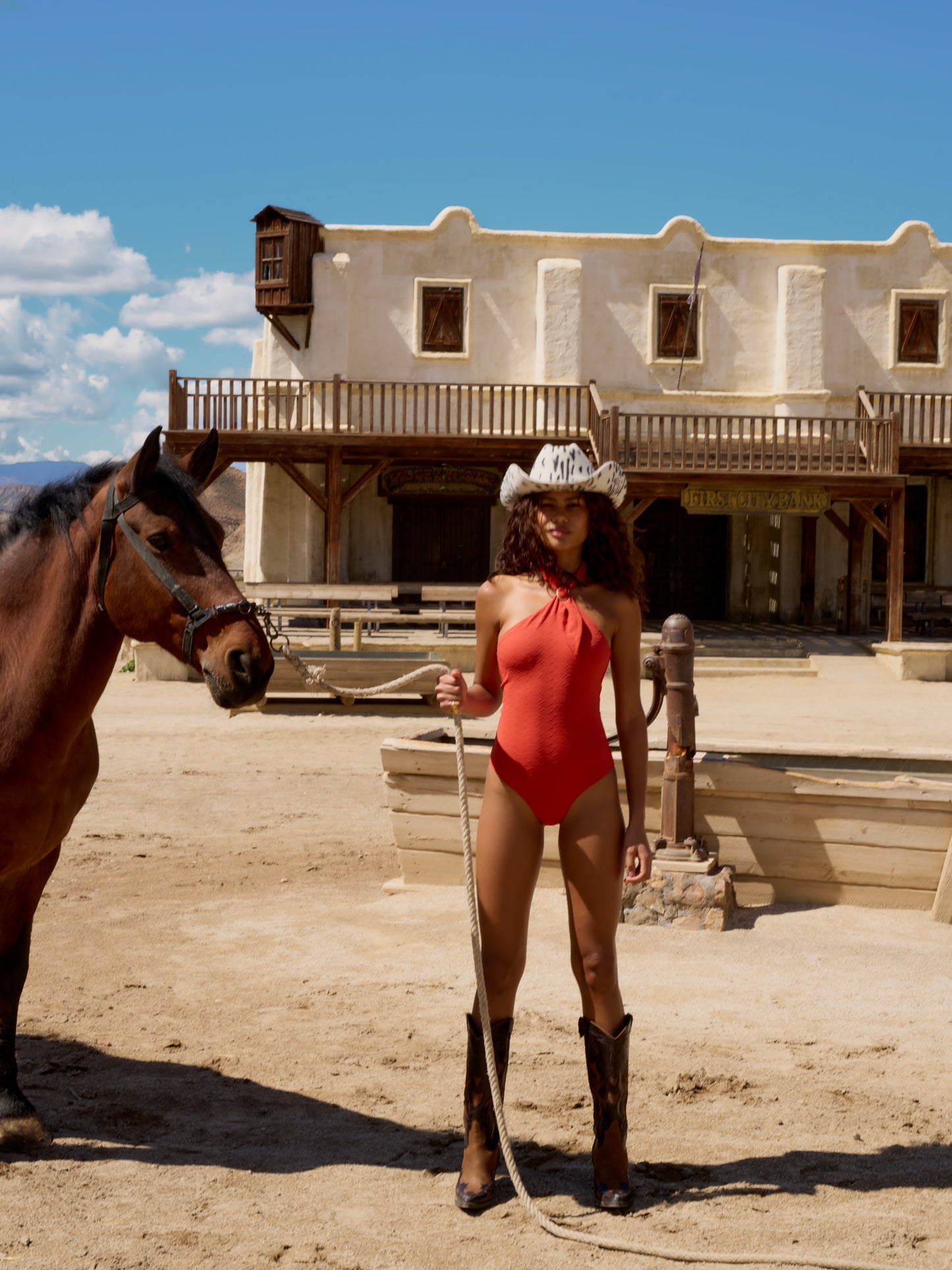 RODEO HIGH-NECK SWIMSUIT | FIRE KISS
