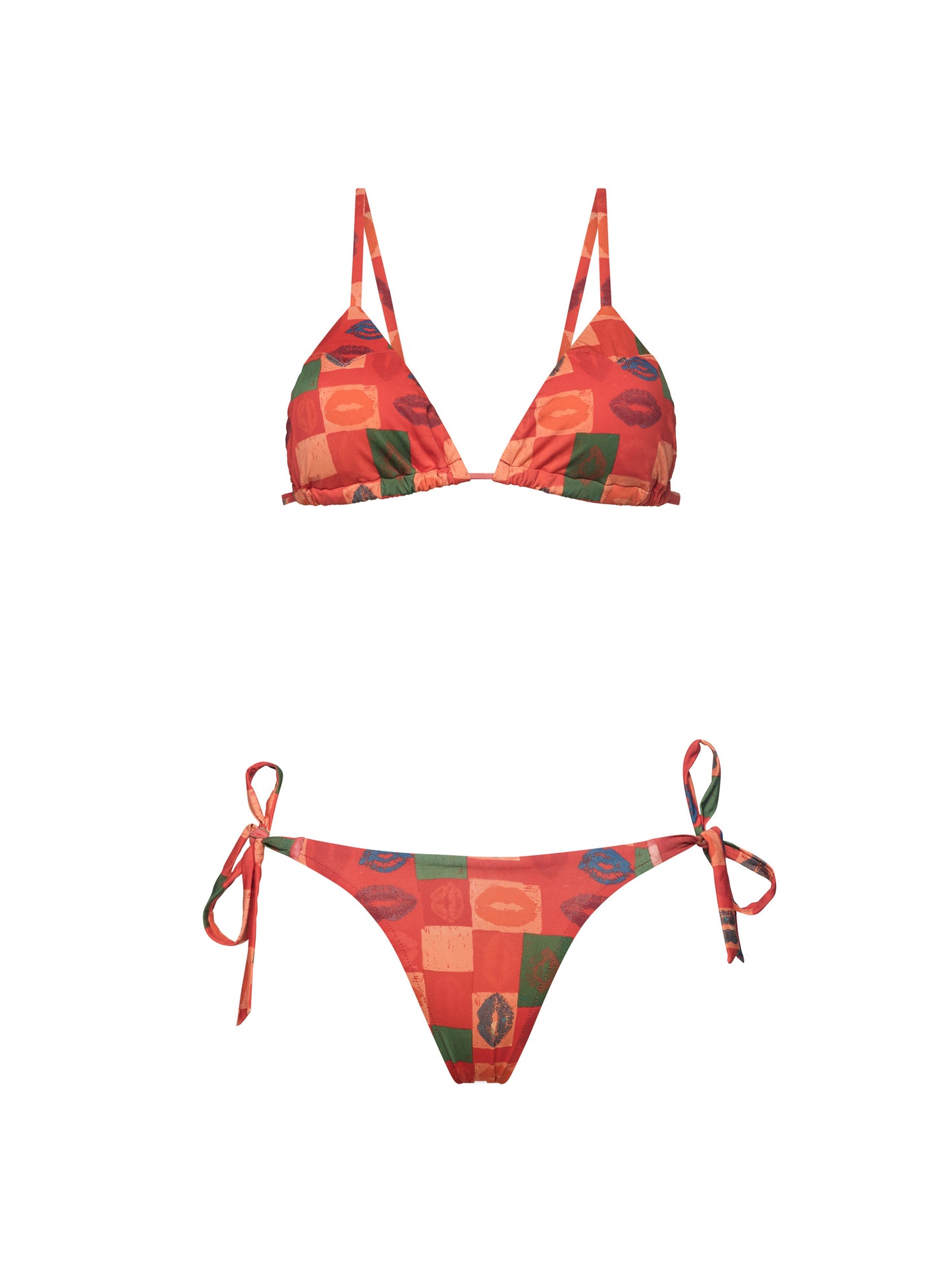 RED FLAG TRIANGLE BIKINI | RETRO LIPS