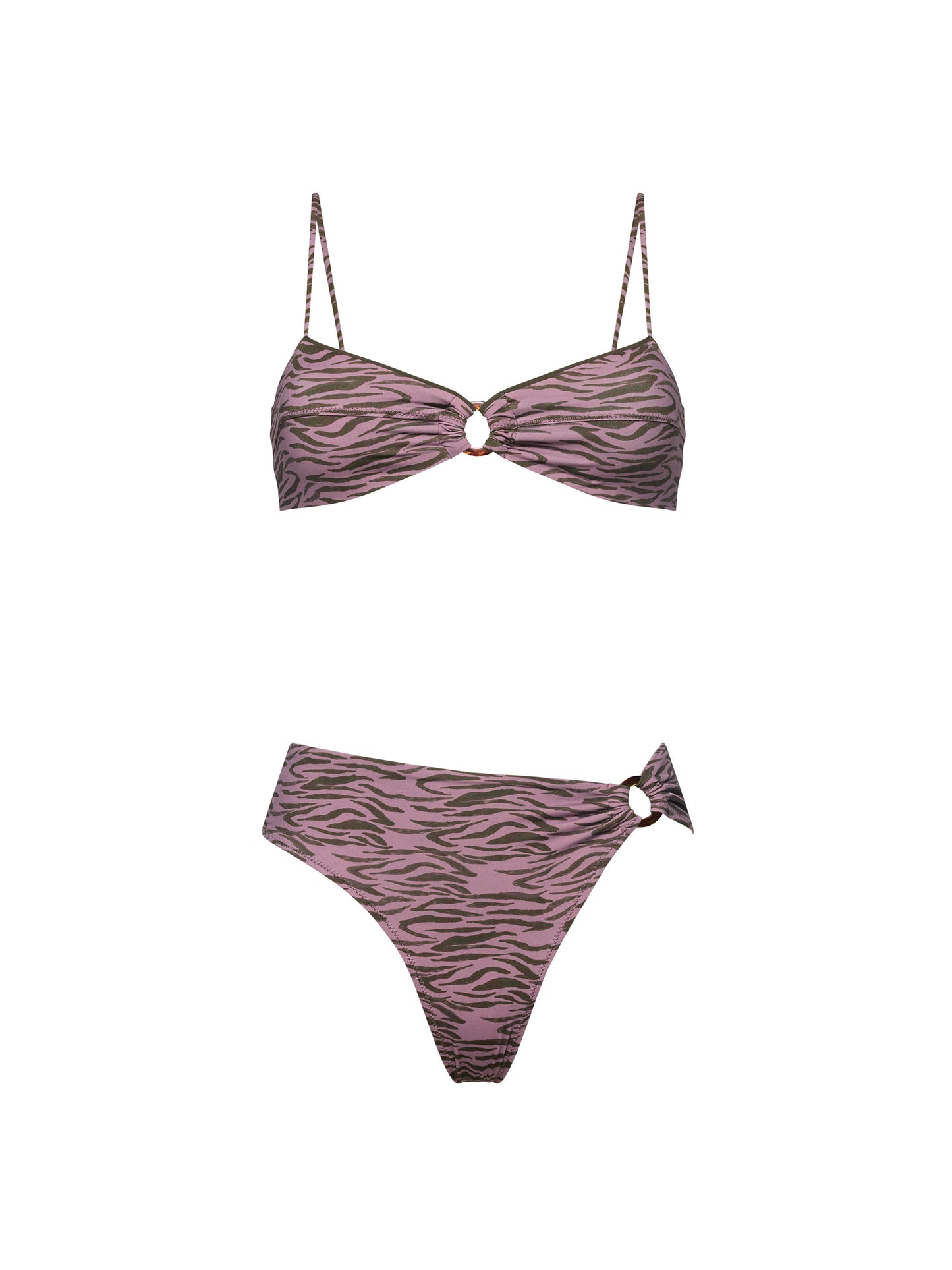 TEXAS MID-WAISTED BIKINI | DARK ROSE ZEBRA