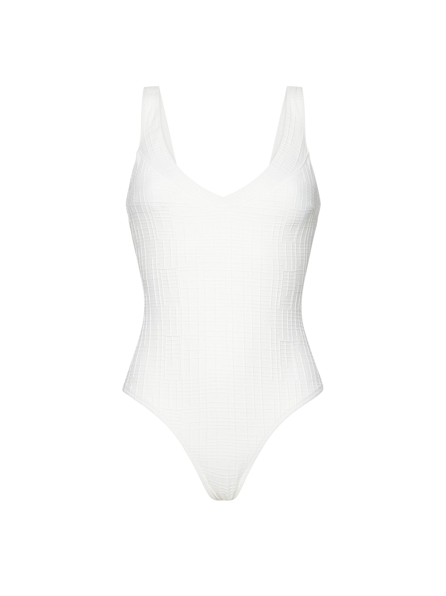 SHIRLEY TEMPLE V-NECK SWIMSUIT | SALTY WHITE